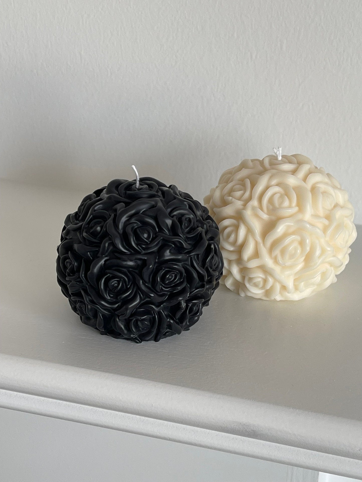 Rose ball candle - Rose candle gift for her - Anniversary Gift - Valentine's gift - Scented Candles for Home Bedroom decorations - handmade